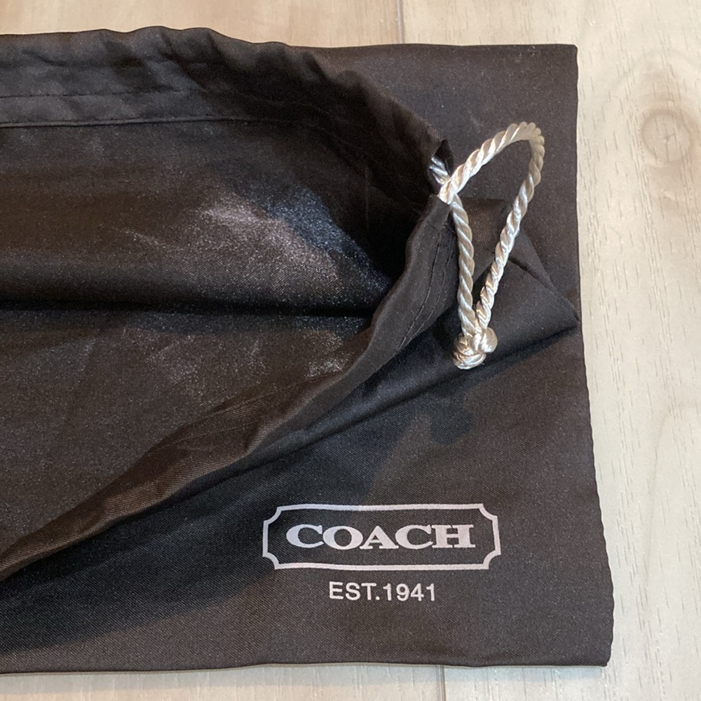 Large satin Coach dust bag